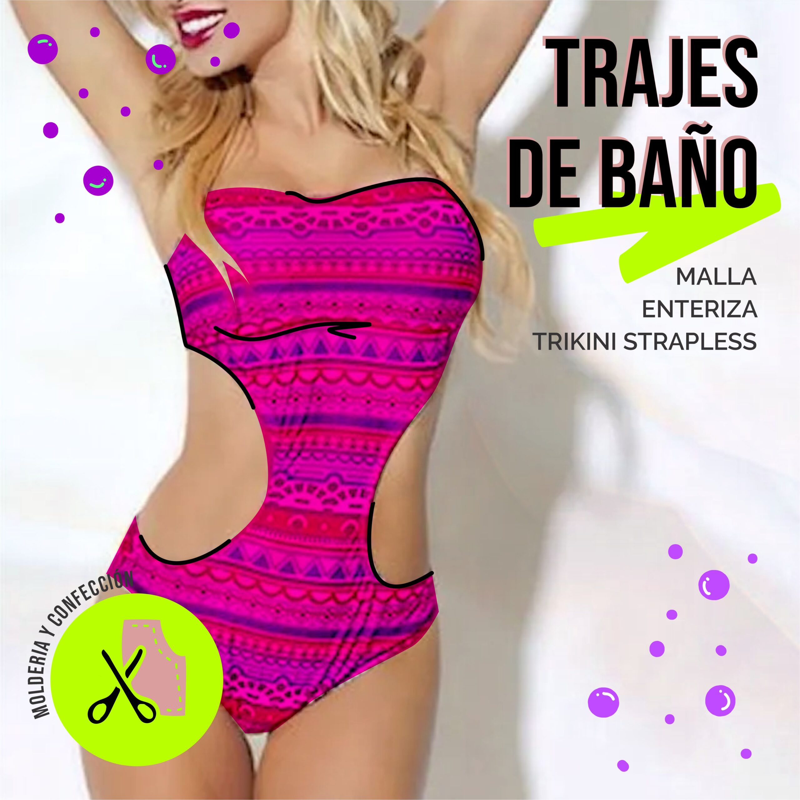 TRAJES DE - Malla Enteriza Trikini y Strapless