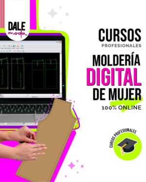 Curso Online Pack de Especialización en Moldería Digital de Mujer. Mujer diseñadora utilizando software de diseño de patrones para crear ropa de mujer.