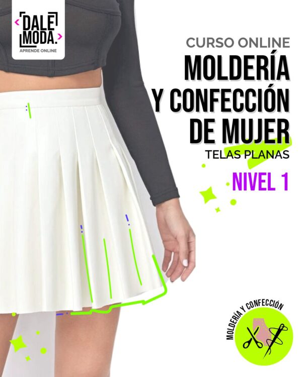 "Curso de Moldería y Confección Femenina Nivel 1: Aprende a crear patrones básicos para prendas de mujer utilizando telas planas. Perfecto para principiantes en costura, este curso te proporcionará las bases sólidas para diseñar y confeccionar tus propias prendas."